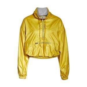 Free People Cropped Yellow Anorak Bomber Jacket